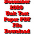 December 2020 Unit Test Paper PDF File Download