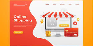 Realistic Online Shopping Landing Page Free Vector