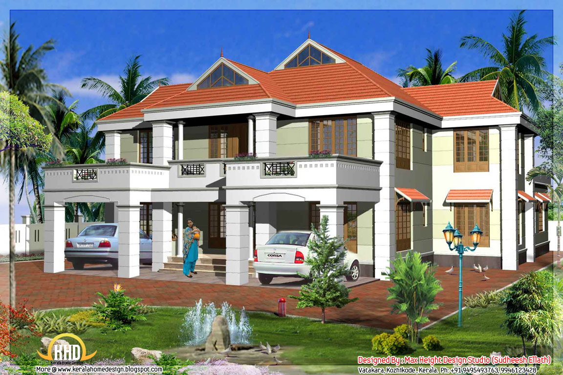 2 Kerala  model  house  elevations home  appliance