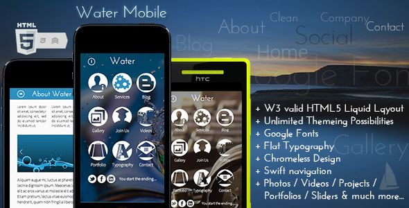 Water Mobile - Mobile Site Templates