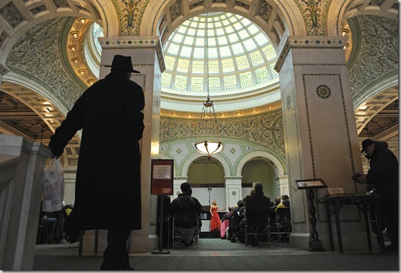 A concert in Preston Bradley hall at the Chicago Public Library and Cultural Center, a Chicago landmark, at 78 E. Washington on March 23, 2009.