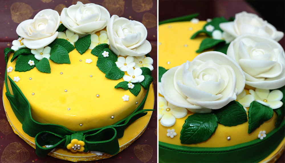 Kek tunang hijau-kuning (Kedah theme) - Prettysmallbakery