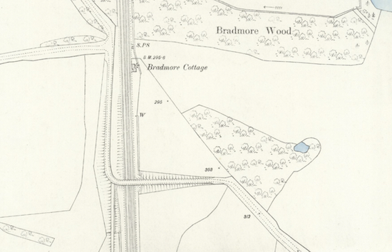 Detail of the 1896 OS map of Brookmans Park and Water End