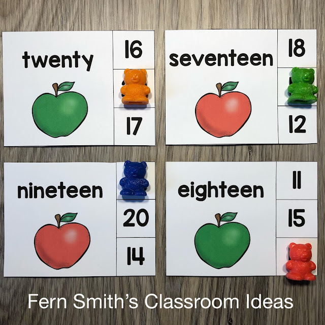 Click Here to Download These Easy Prep Apple Themed Number Clip Card Math Centers with FOUR Ways to Differentiate Using Numbers, Number Words & Ten Frames for Your Class Today!