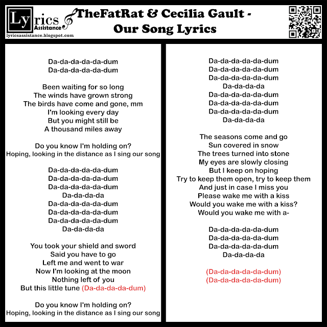 TheFatRat & Cecilia Gault - Our Song Lyrics | lyricsassistance.blogspot.com