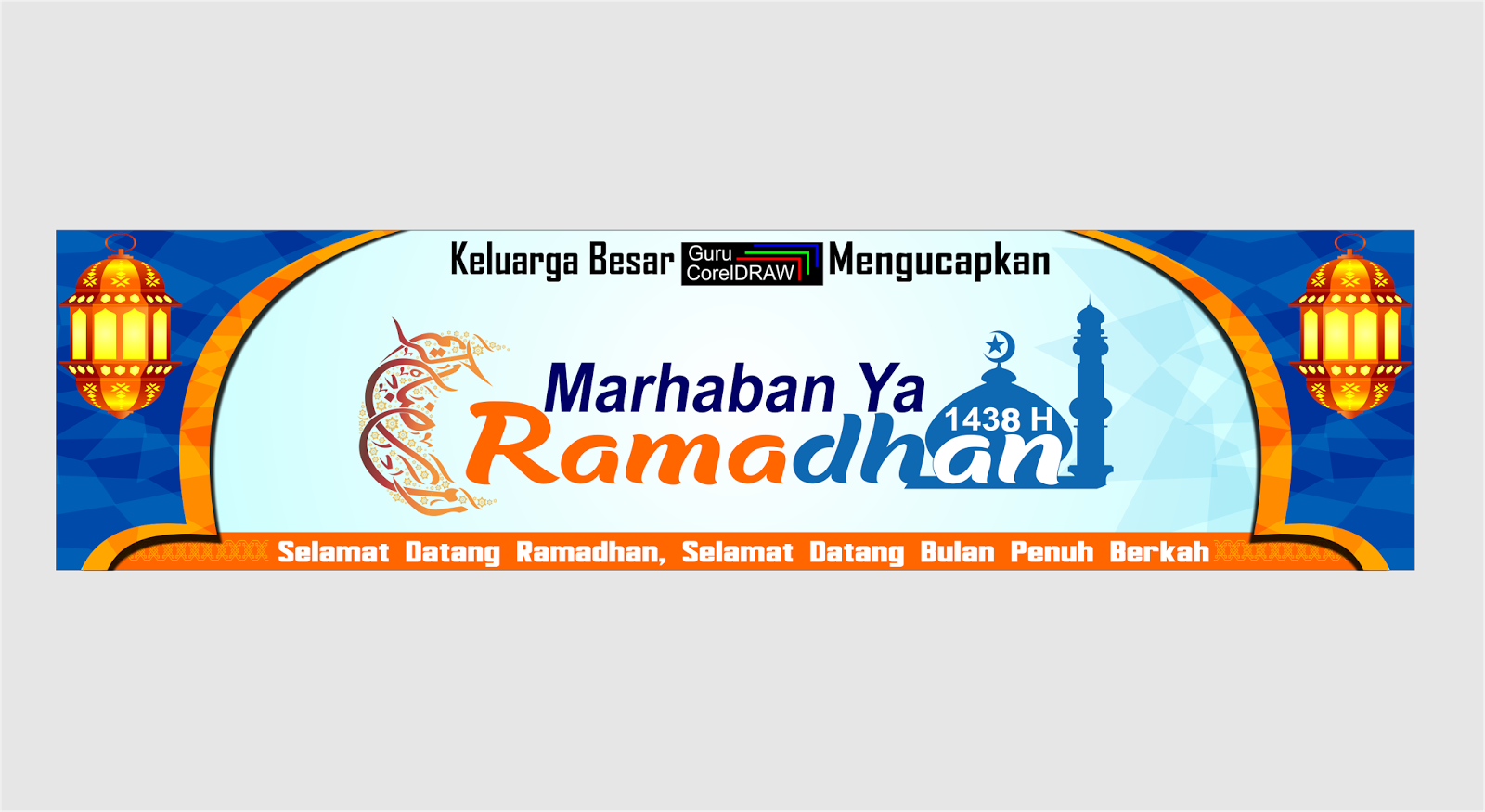 Free Template Banner Ucapan Marhaban Ya Ramadhan 1438 H 