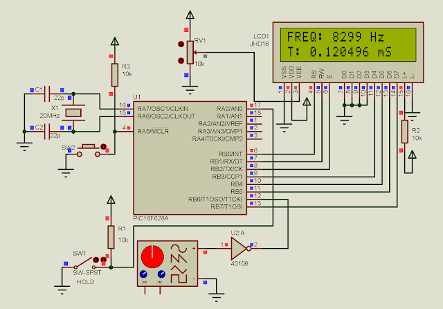 PIC16F628A 50MHz Frequency Meters Using Timer1 External Counting
