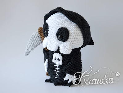 Krawka: Little Grim Reaper Halloween creepy cute pattern - Death spooky ghost pattern by Krawka