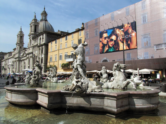 Fountain of Neptune, Sant'Agnese in Agone, Piazza Navona, Rome