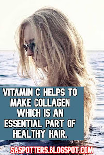 Vitamin C helps to make collagen which is an essential part of healthy hair.