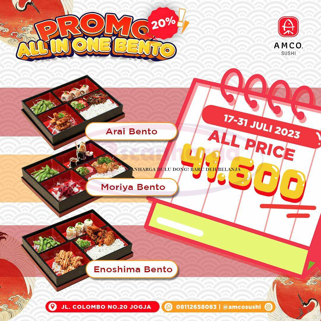 Amco Sushi Promo All In One Bento Diskon 20%