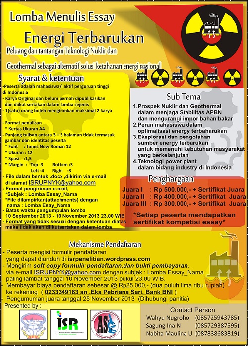 Lomba Menulis Essay Energi Terbarukan