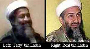 fake Bin Laden seen in videos next to real Bin Laden