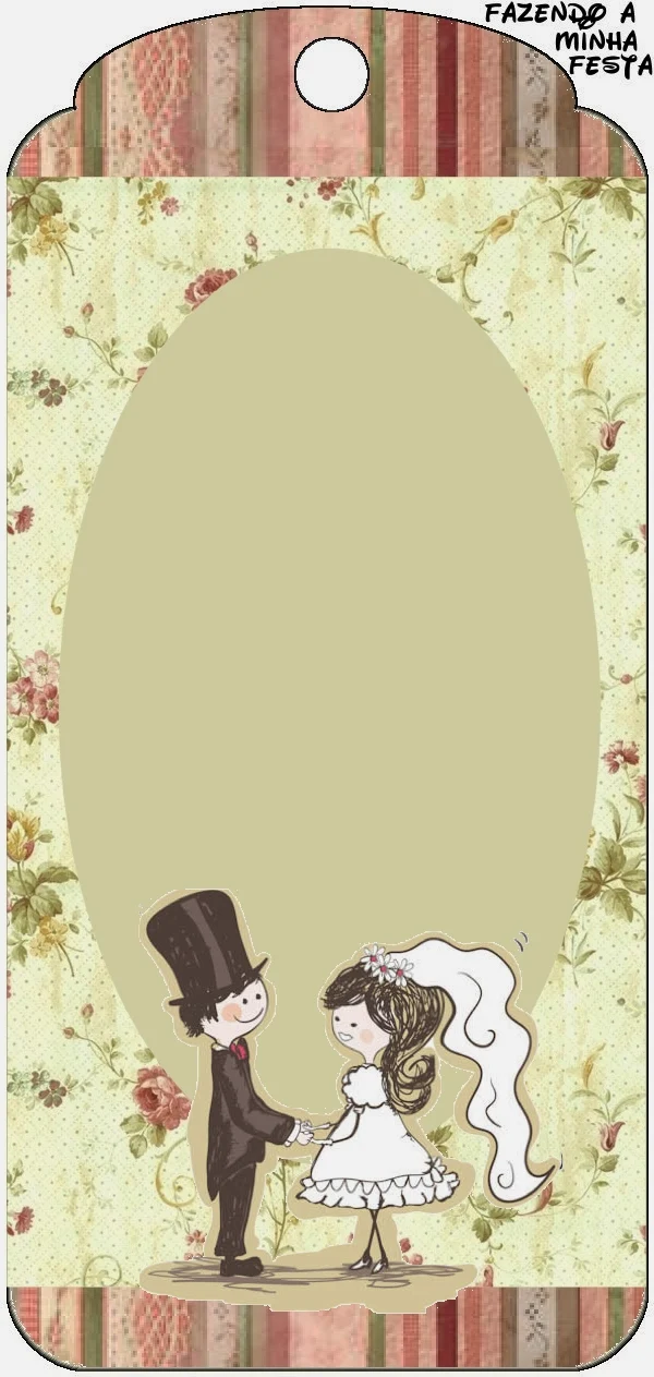 Toon Couple Wedding Free Printable Book Marks. 