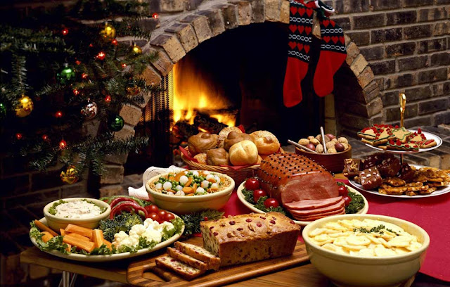 new year,food,table,tree,