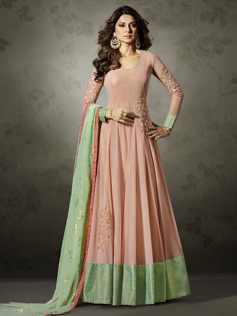 jennifer-winget-baby-pink-lycra-partywear-anarkali-suit