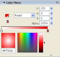 Color mixer panel dengan jenis fill Radial