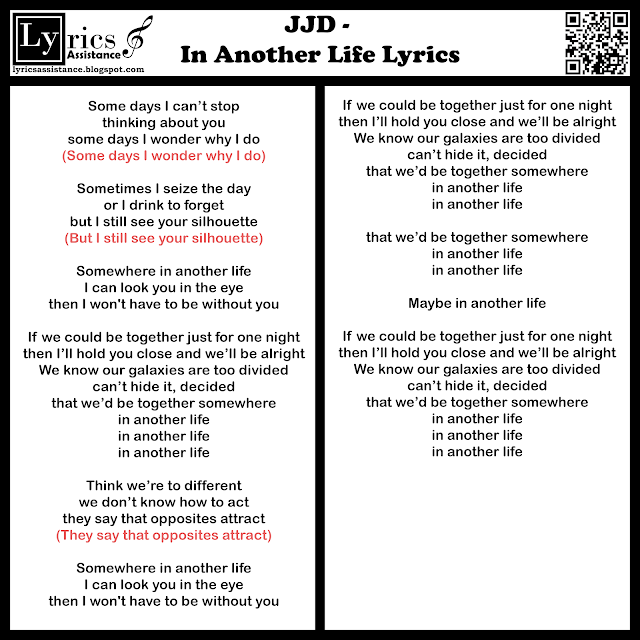 JJD - In Another Life Lyrics | lyricsassistance.blogspot.com