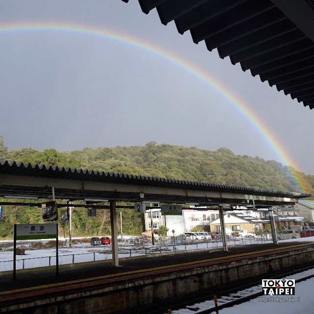 【上井神社】位在半山腰的小神社　巧遇一道完整的彩虹