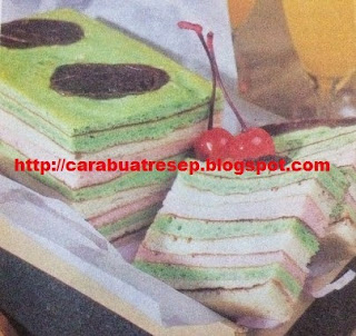 Foto Kue Lapis Pelangi Putih Telur Warna-warni Rainbow