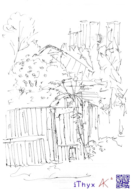 Калитка частного дома в долине реки Раменки - скетч художника Андрея Бондаренко #ithyx