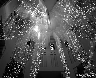 Our favorite way to use tulle is in ceiling drapes