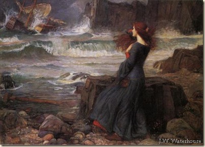 J.W. Waterhouse.Miranda. La tempêe