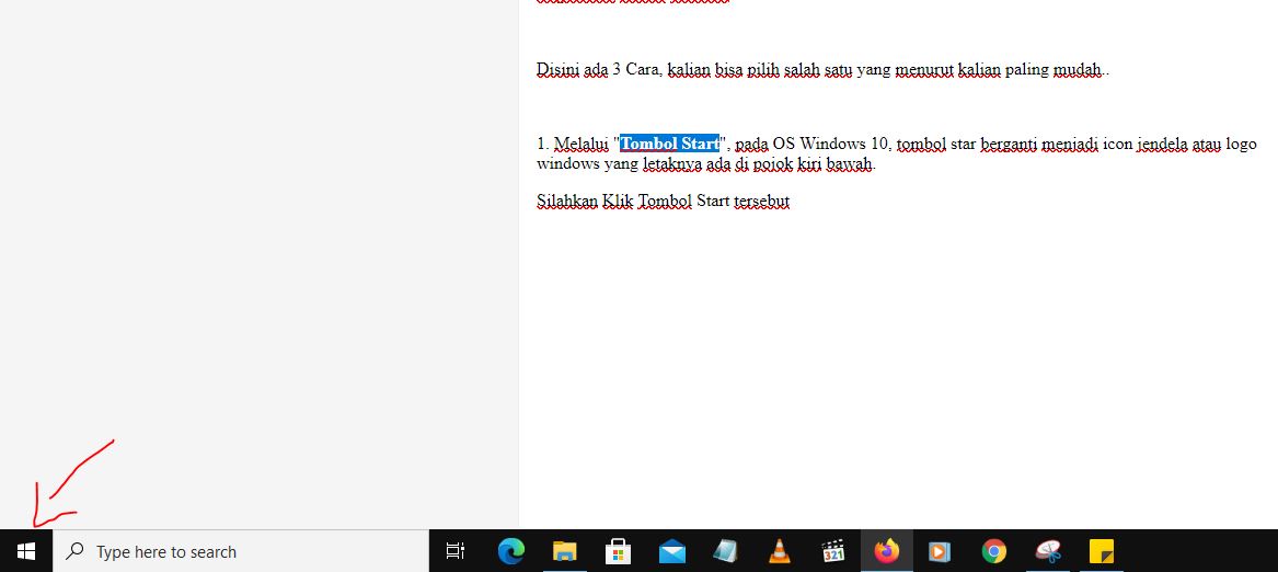 tombol start windows 10