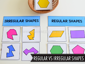 Kindergarten Math Shapes - Regular VS Irregular Shapes Activity
