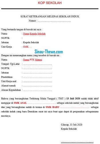 Download Sk Mutasi Guru Bukan Pns Paud Sd Smp Sma Smk 2020 Sinau Thewe Com 