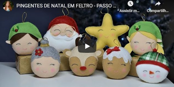 Pingentes de Natal em feltro para natal 2020 FAÇA VOCÊ MESMO