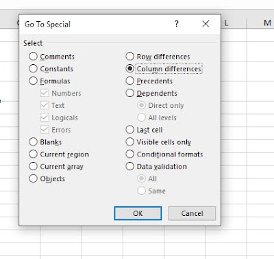 column differences