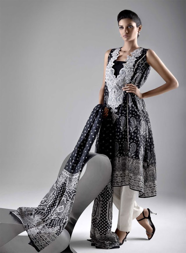 Gul Ahmed Blanche Noire - Gul Ahmed Summer Lawn Collection 2011