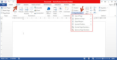 cara menambahkan nomor halaman di ms word