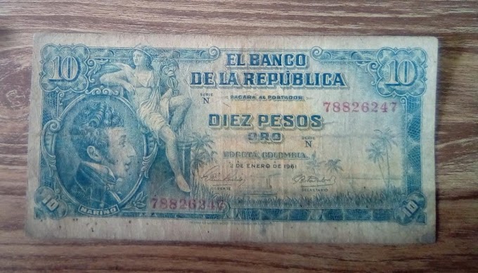 [COD202312B] Billete 10 Pesos Oro del 2 de enero de 1961 Serie N 78826247