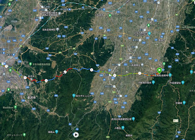 金沢から閑乗寺公園 復路MAP