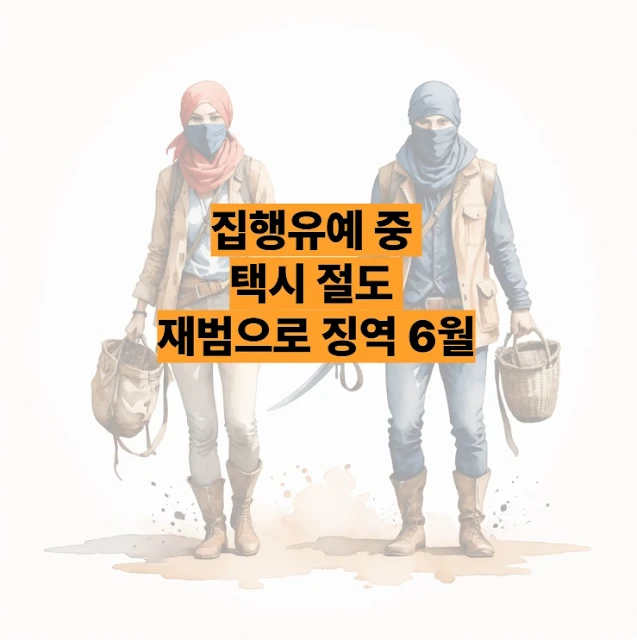 집행유예 중 택시 절도 재범으로 징역 6월