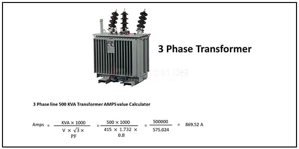 3-Phase Transformer KVA 1-Phase