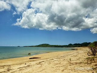 石垣島の伊野田キャンプ場のビーチ 風景写真