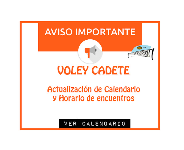 VOLEY CADETE: Actualización de calendario