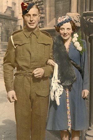 Cyril and Winifred Kirk 9th September 1940s wartime wedding