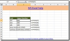 Microsoft Excel, Upper Function