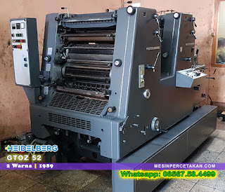 Mesin Cetak Heidelberg 2 Warna GTOZ 52 1989