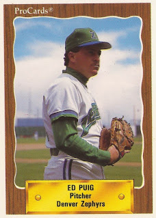 Ed Puig 1990 Denver Zephyrs card