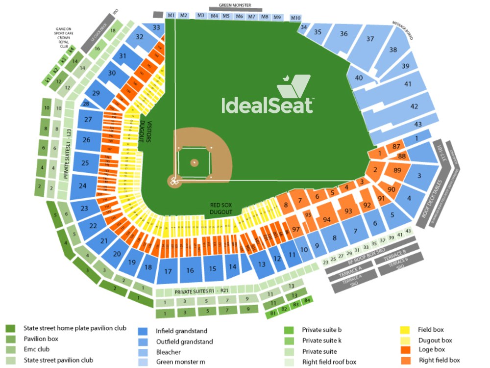 Boston Red Sox Fenway Park Seats3D Mobile - fenway park seating chart