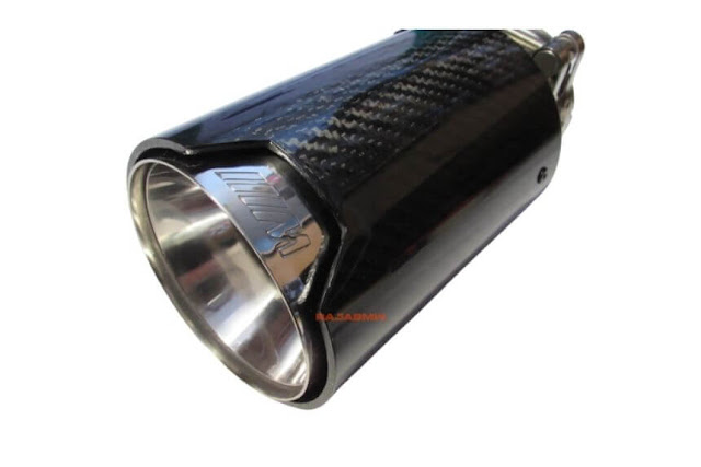 Muffler Mtech BMW Carbon Fiber Black Diameter = 6 - 6.3cm, Tinggi = 16cm, Diameter Luar = 8cm