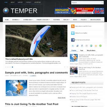 Temper blog template. template image slider blog. magazine blogger template style. wordpress theme to blogger. template blog 3 column footer