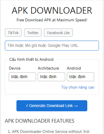 Tải APKCombo - Công cụ download APK cho Android miễn phí d