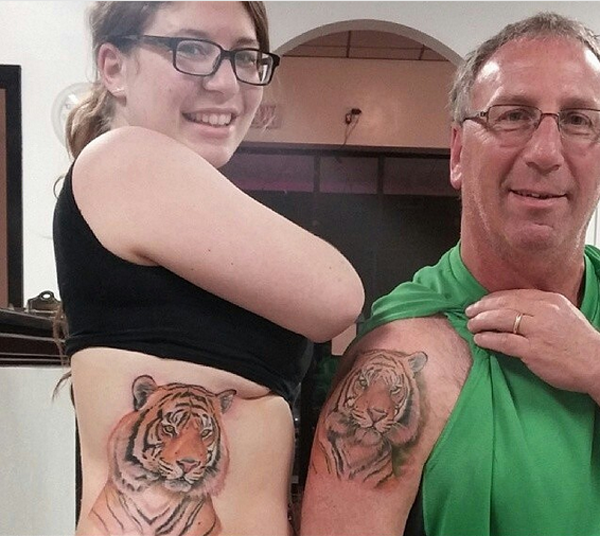 Tatuagens simbolizam a união e o amor de Pais e Filhas