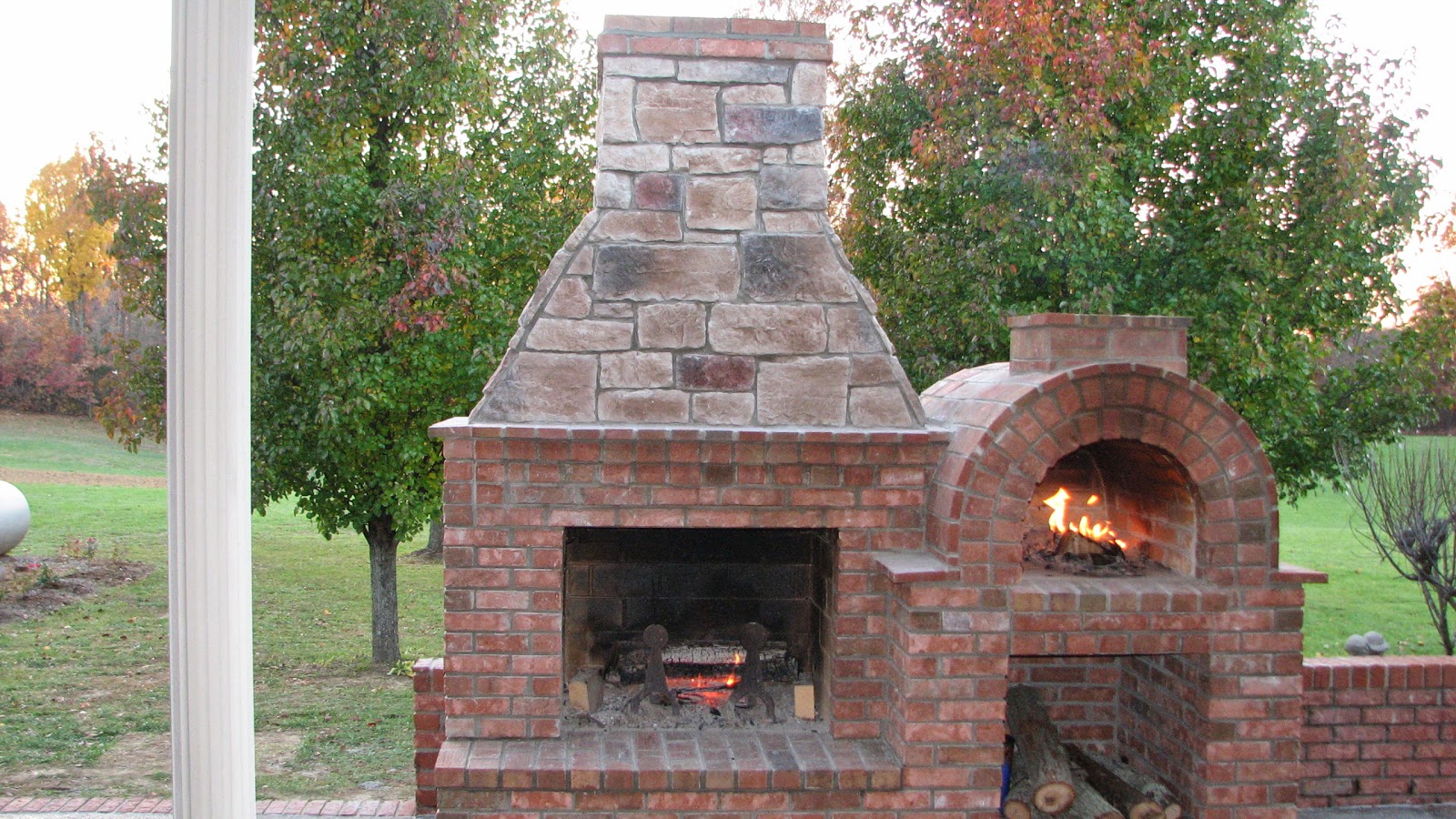 BrickWood Ovens: Riley Wood Fired Brick Pizza Oven and Fireplace Combo ...